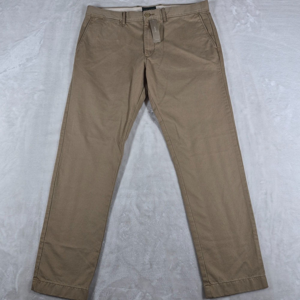 J. Crew 484 Slim Pants Men's 34x30 Beige Oarsman Always Chino Casual Comfort NWT